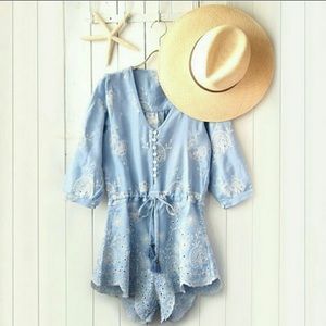 Spell & The Gypsy Casablanca Romper in Chambray